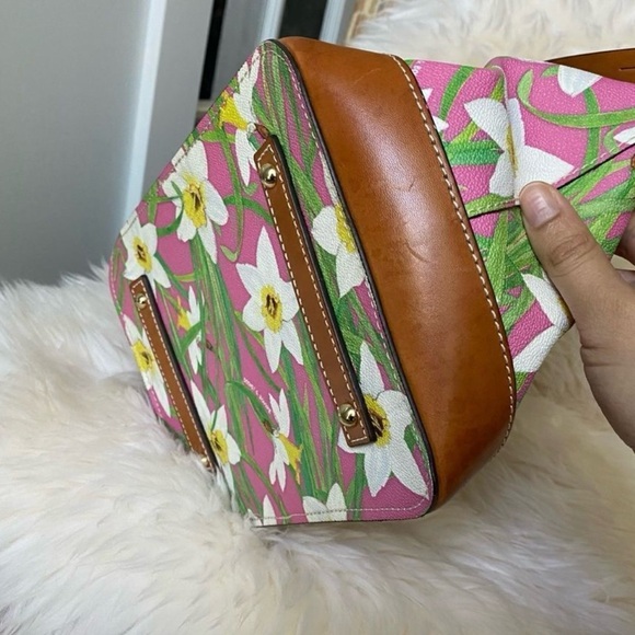 Dooney & Bourke Pink Floral Bucket Bag - Picture 11 of 12